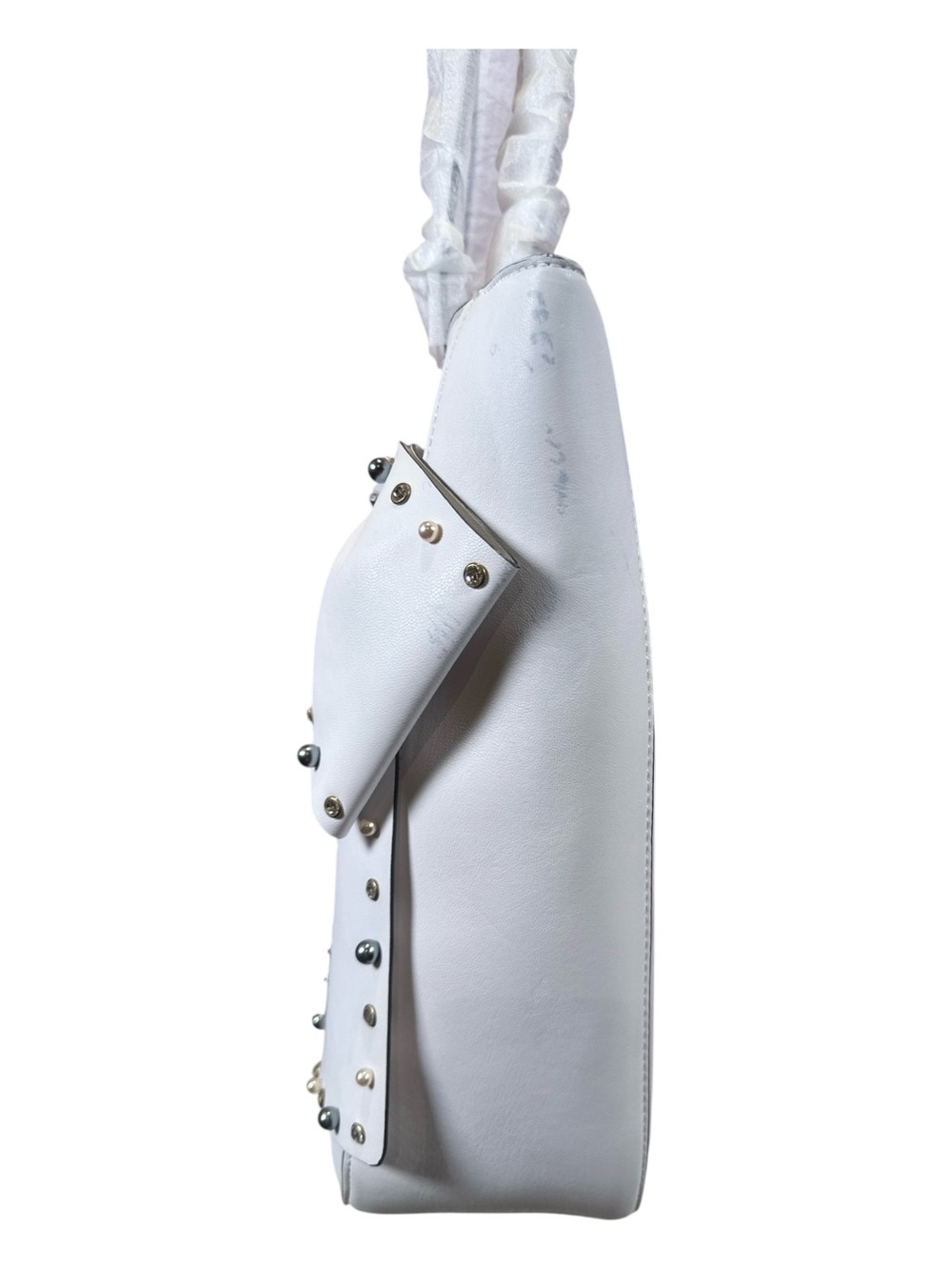 Karl Lagerfeld Paris Canelle White Studded Bow Tote NWT - Picture 5 of 17